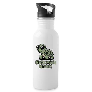  Schildkröte - Trinkflasche mit integriertem Trinkhalm - Weiß - Rechts