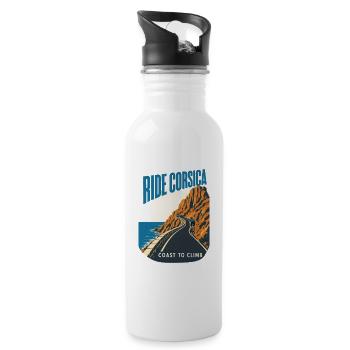 Ride Corsica Road Cycling Coast to Climb Island Ro - Trinkflasche mit integriertem Trinkhalm - Weiß - Rechts