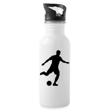 Soccer Fußball - Water bottle with straw - white - Right