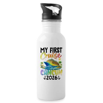 My First Cruise Cancun 2026 - Water bottle with straw - white - Right
