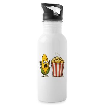 Popcorn choqué au maïs - Gourde avec paille intégrée - blanc - Droite