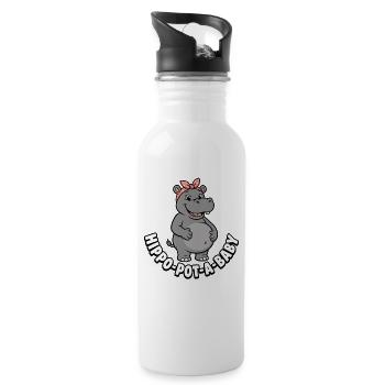 Mère enceinte Hippopotam-un-bébé Hippopotam-un-bébé Hippopotame - Gourde avec paille intégrée - blanc - Droite