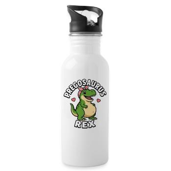 Pregnant mom Pregosaurus Rex dinosaur lust - Water bottle with straw - white - Right
