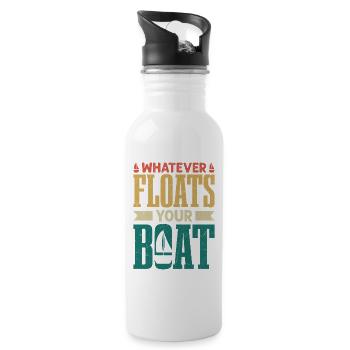 Whatever Floats Your Boat Captain Sail Sailor - Trinkflasche mit integriertem Trinkhalm - Weiß - Rechts