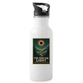Licht verschwindet | Eclipse - Trinkflasche mit integriertem Trinkhalm - Weiß - Rechts