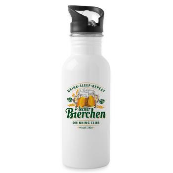 Malle 2026 - Lecker Bierchen Drinking Club - Trinkflasche mit integriertem Trinkhalm - Weiß - Rechts
