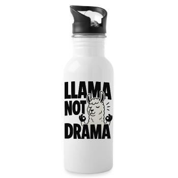 Too Glam To Give A Llama - Water bottle with straw - white - Right