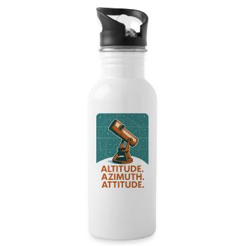 High Azimuth Posture | Astronomy - Water bottle with straw - white - Right