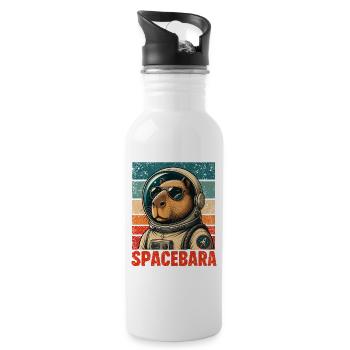 Spacebara Capybara Astronaut Space Retro - Gourde avec paille intégrée - blanc - Droite