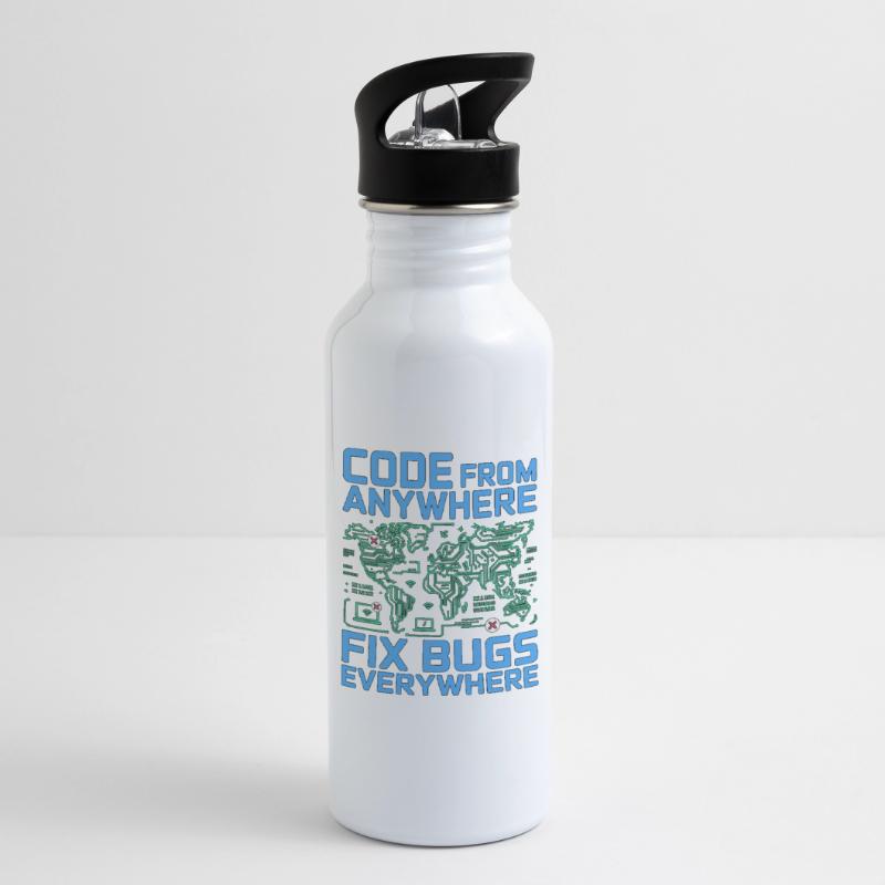 Remote Developer Code From Anywhere Remote Tech Water bottle with straw