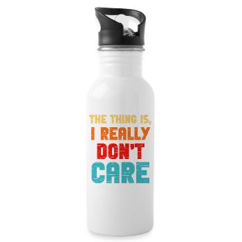 Really Dont Care - Water bottle with straw - white - Right