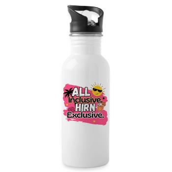 Lustiges Mallorca T-Shirt Neon Pink Party Girls - Trinkflasche mit integriertem Trinkhalm - Weiß - Rechts