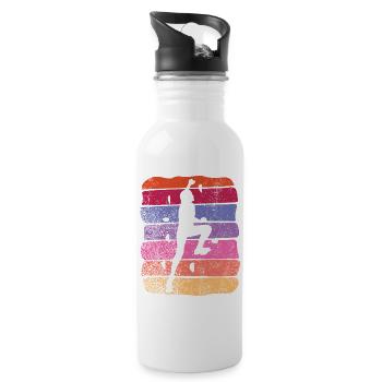 Boulderer Boulder Bouldern - Trinkflasche mit integriertem Trinkhalm - Weiß - Rechts