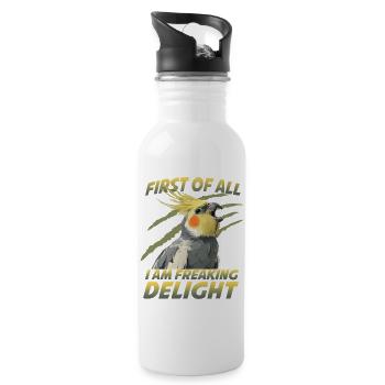 Calopsitte calopsitte oiseau de compagnie perroquet coquin - Gourde avec paille intégrée - blanc - Droite