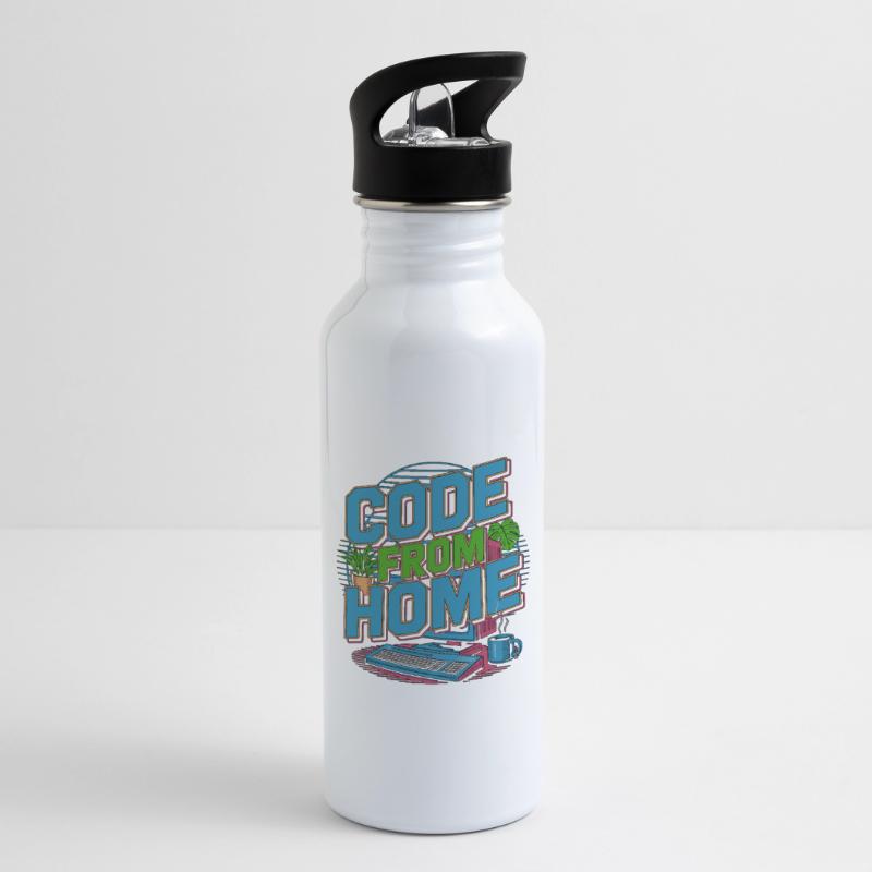 Remote Developer Code From Home Software Developer Water bottle with straw