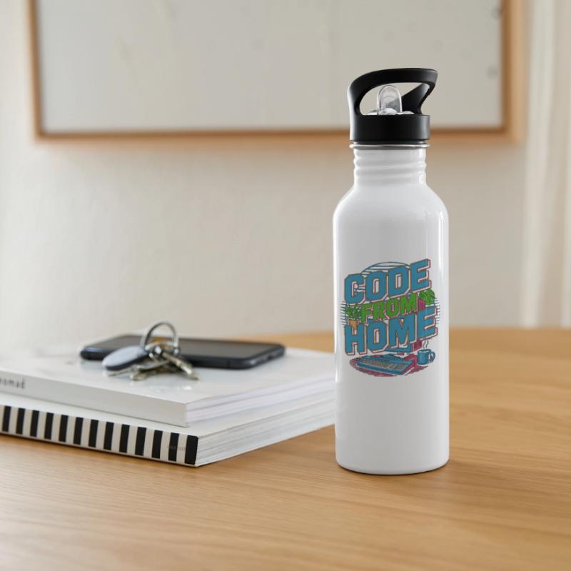 Remote Developer Code From Home Software Developer Water bottle with straw