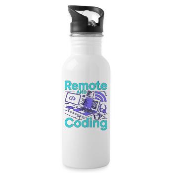 Remote Developer Remote And Coding Web Programmer - Trinkflasche mit integriertem Trinkhalm - Weiß - Rechts