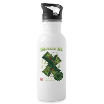 Ripping Packs Is My Cardio Trading Card Booster - Water bottle with straw - white - Right