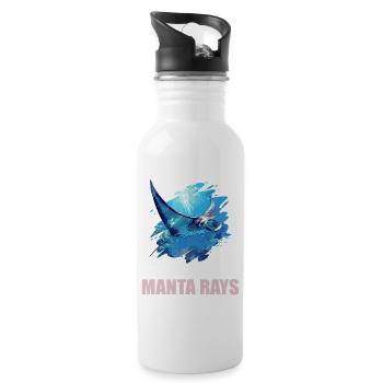 Rays Manta Rays - Water bottle with straw - white - Right