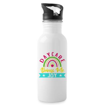Maître de maternelle m’apporte de la joie Maître de maternelle - Gourde avec paille intégrée - blanc - Droite