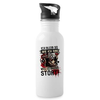 Ich bleib so wie ich bin Punk Rock Stiefel - Trinkflasche mit integriertem Trinkhalm - Weiß - Rechts