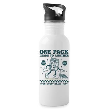 One Pack Leads To Another Trading Card Addict - Water bottle with straw - white - Right