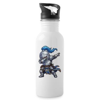 Kinder Dabben Knight Ren Faire Mittelalter - Trinkflasche mit integriertem Trinkhalm - Weiß - Rechts
