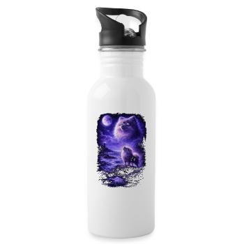 Dog Mom Dog Dad - Water bottle with straw - white - Right
