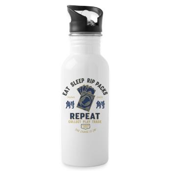 Eat Sleep Rip Packs Trading Cards Repeat - Water bottle with straw - white - Right