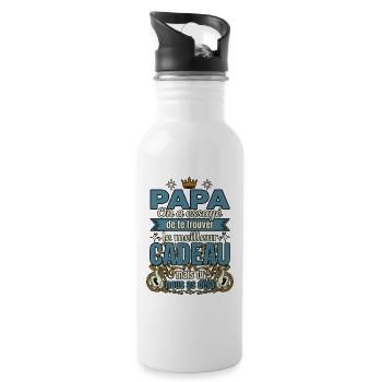 Papa Meilleur Cadeau Tu Nous As Déjà - Gourde avec paille intégrée - blanc - Droite