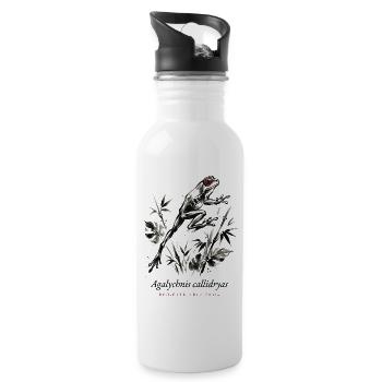 Red Eyed Tree Frog Rainforest - Water bottle with straw - white - Right