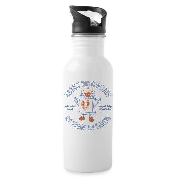 Leicht vom Sammelkarten-Kartenjäger abgelenkt - Trinkflasche mit integriertem Trinkhalm - Weiß - Rechts