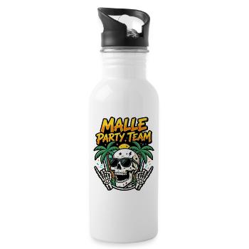 Malle Party Team Skelett - Trinkflasche mit integriertem Trinkhalm - Weiß - Rechts