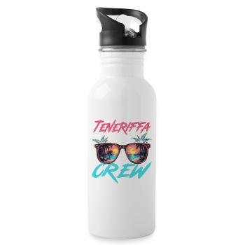 Teneriffa Party Crew - Trinkflasche mit integriertem Trinkhalm - Weiß - Rechts