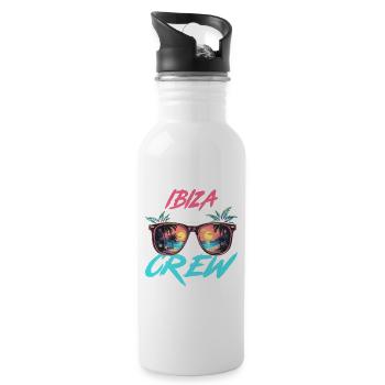 Ibiza Party Crew - Water bottle with straw - white - Right