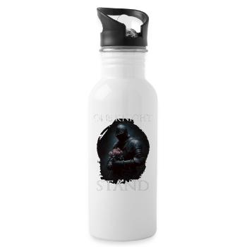 Ritter Buhurt Krieger Motiv Bouhourt Hobby Buhurt - Trinkflasche mit integriertem Trinkhalm - Weiß - Rechts