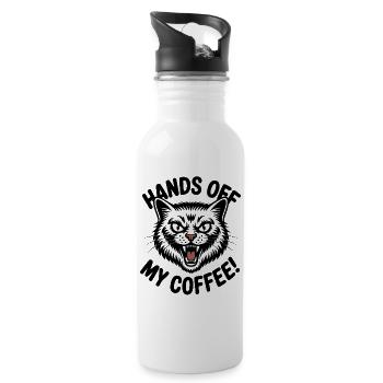 Kaffee gehört mir - Trinkflasche mit integriertem Trinkhalm - Weiß - Rechts