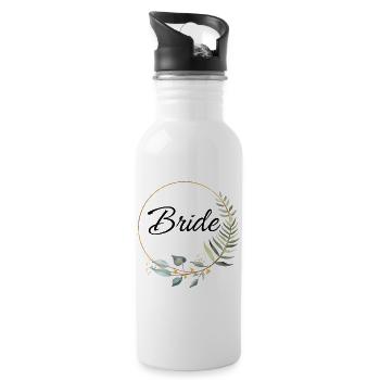 Junggesellinnen-Braut-Stil - Trinkflasche mit integriertem Trinkhalm - Weiß - Rechts
