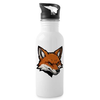 Illustration vectorielle de tête de renard - Gourde avec paille intégrée - blanc - Droite