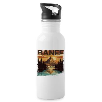 Parc national de Banff, Canada - Gourde avec paille intégrée - blanc - Droite