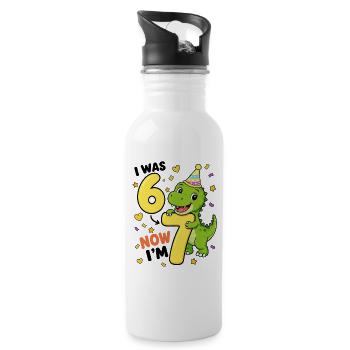  Ich War 6, Jetzt Bin Ich 7 T-rex 7. - Water bottle with straw - white - Right