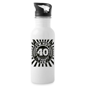 Ich Bin Nicht 40, Ich Habe 30. Geburtstag - Trinkflasche mit integriertem Trinkhalm - Weiß - Rechts