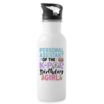 Personal Assistant Of The K Pop Birthday - Water bottle with straw - white - Right