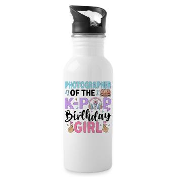 Photographer Of The K-Pop Birthday Girl - Water bottle with straw - white - Right