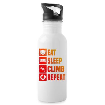 Sportklettern Geschenkidee für eine Bergsportlerin - Trinkflasche mit integriertem Trinkhalm - Weiß - Rechts