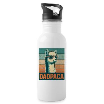Llama Dadpaca Rétro - Gourde avec paille intégrée - blanc - Droite