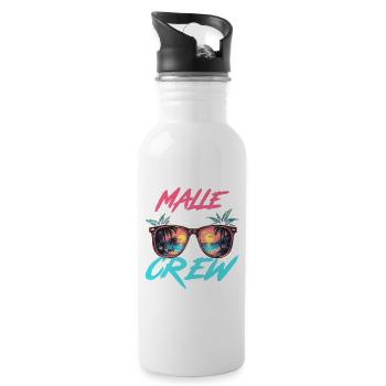 Malle Party Crew - Trinkflasche mit integriertem Trinkhalm - Weiß - Rechts
