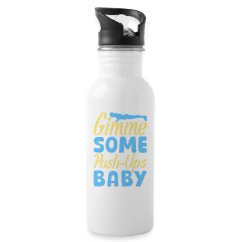 Fitness Fanatics Gimme Some Push-Ups Calisthenics - Water bottle with straw - white - Right