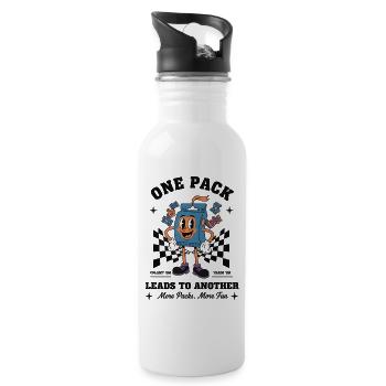 Ein Pack führt zum nächsten, mehr Packs machen mehr Spaß - Trinkflasche mit integriertem Trinkhalm - Weiß - Rechts