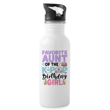 Favorite Aunt of The K-Pop Birthday Girl - Water bottle with straw - white - Right